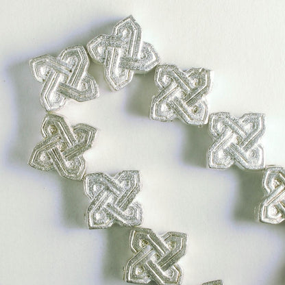 Pewter Beads, Silver Plated - 8" Strand