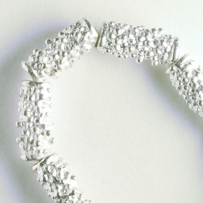 Pewter Beads, Silver Plated - 8" Strand