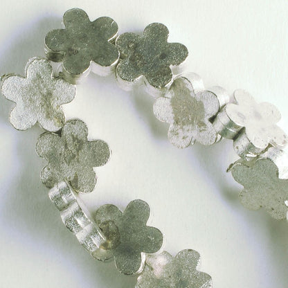 Pewter Beads, Silver Plated - 8" Strand