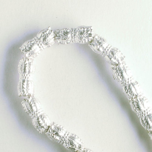 Pewter Beads, Silver Plated - 8" Strand