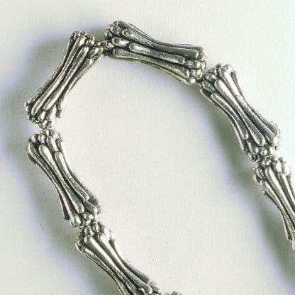 Pewter Beads, Silver Plated - 8" Strand