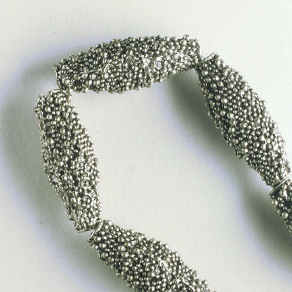 Pewter Beads, Silver Plated - 8" Strand