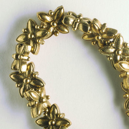 Pewter Beads, Gold Plated - 8" Strand