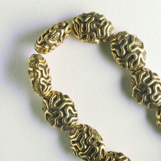 Pewter Beads, Gold Plated - 8" Stand