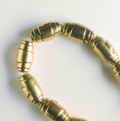 Pewter Beads, Gold Plated - 8" Strand