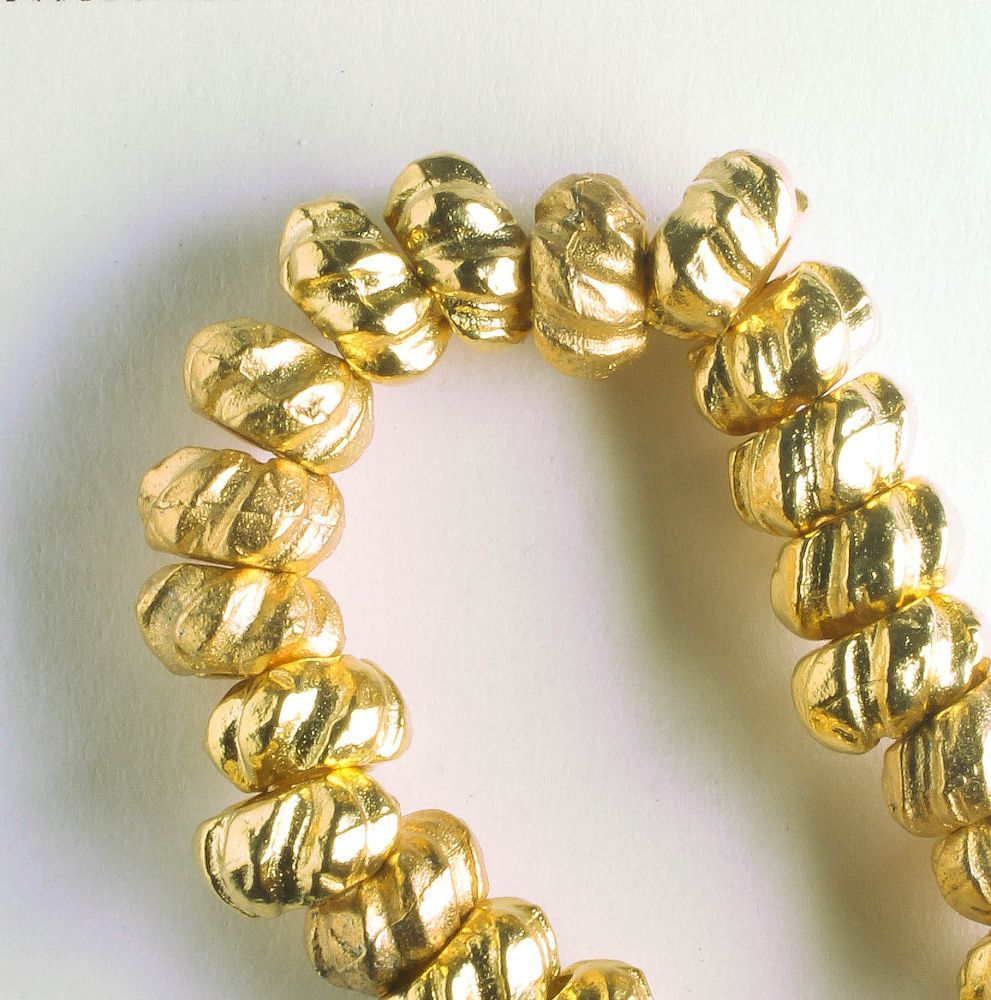 Pewter Beads, Gold Plated - 8 " Stand