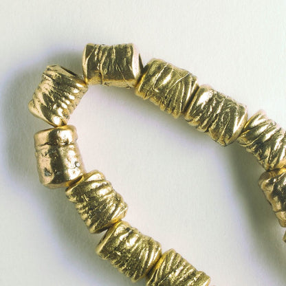 Pewter Beads, Gold Plated - 8" Strand