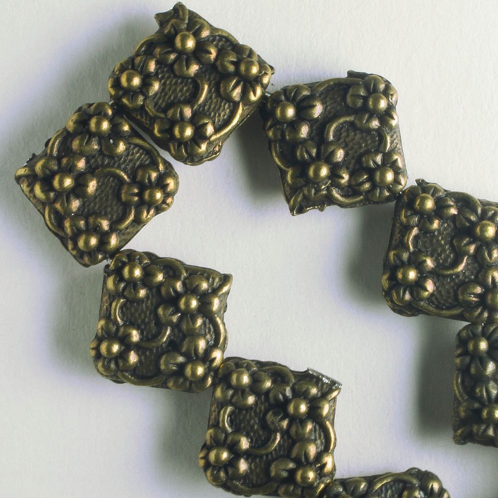 Pewter Beads, Brass Plated - 8" Stand