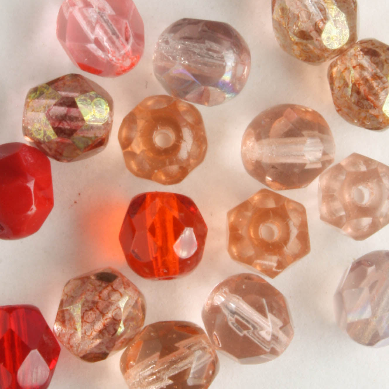 6mm Round Fire Polish Mix - 25 beads