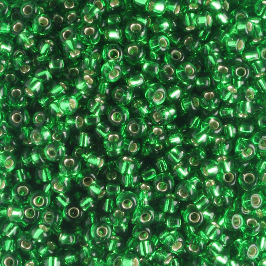 11-0016 Silver Lined Green - 10 grams