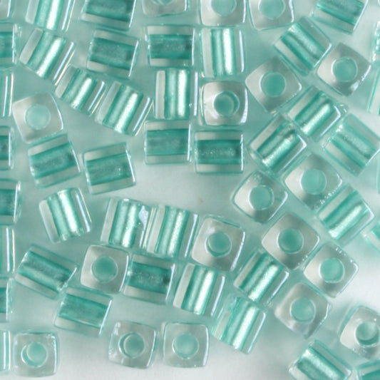 3mm Cube Aqua Lined Crystal - 10 grams