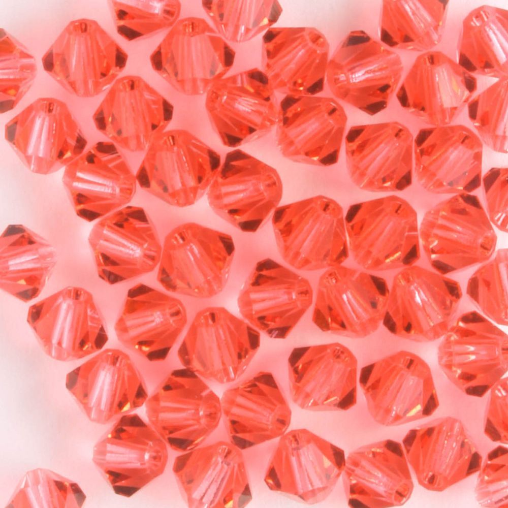 4mm Bicone Padparadscha - 48 beads