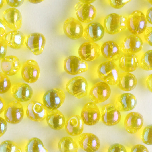 Fringe Bead Transparent Rainbow Yellow - 10 grams
