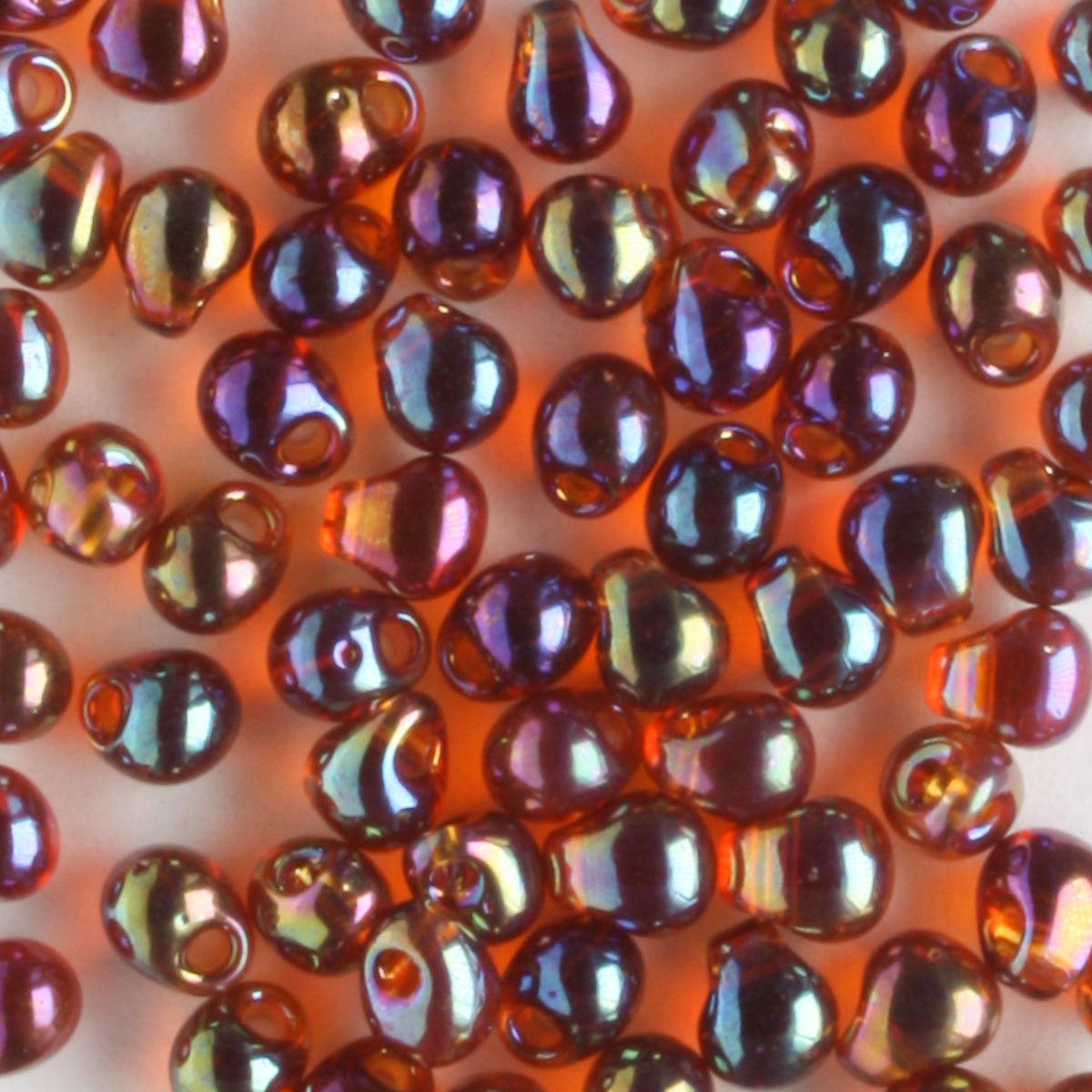 Fringe Bead Transparent Rainbow Amber - 10 grams