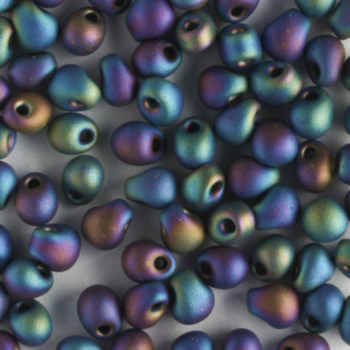 Fringe Bead Opaque Matte Rainbow Black - 10 grams