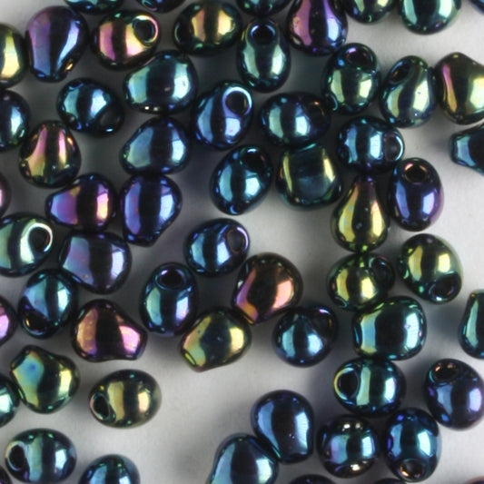 Fringe Bead Metallic Rainbow Emerald - 10 grams