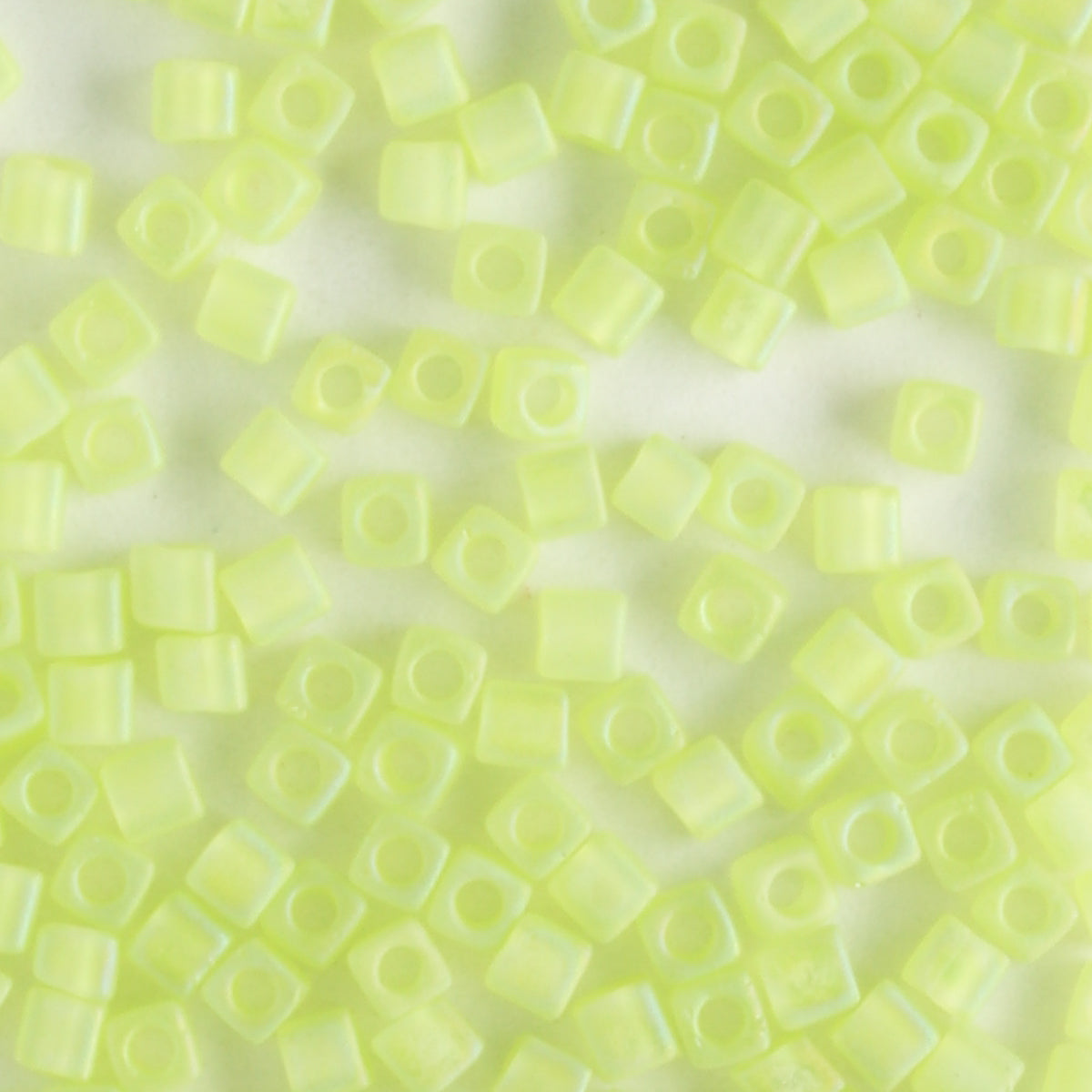 1.8mm Cube Transparent Matte Rainbow Lime Green - 10 grams
