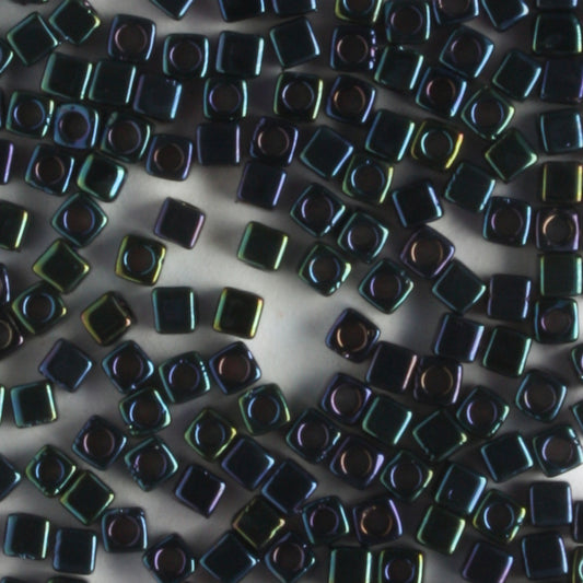 1.8mm Cube Metallic Rainbow Midnight Blue - 10 grams