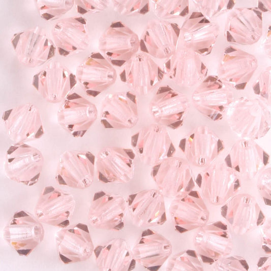 4mm Bicone Light Rose - 48 beads