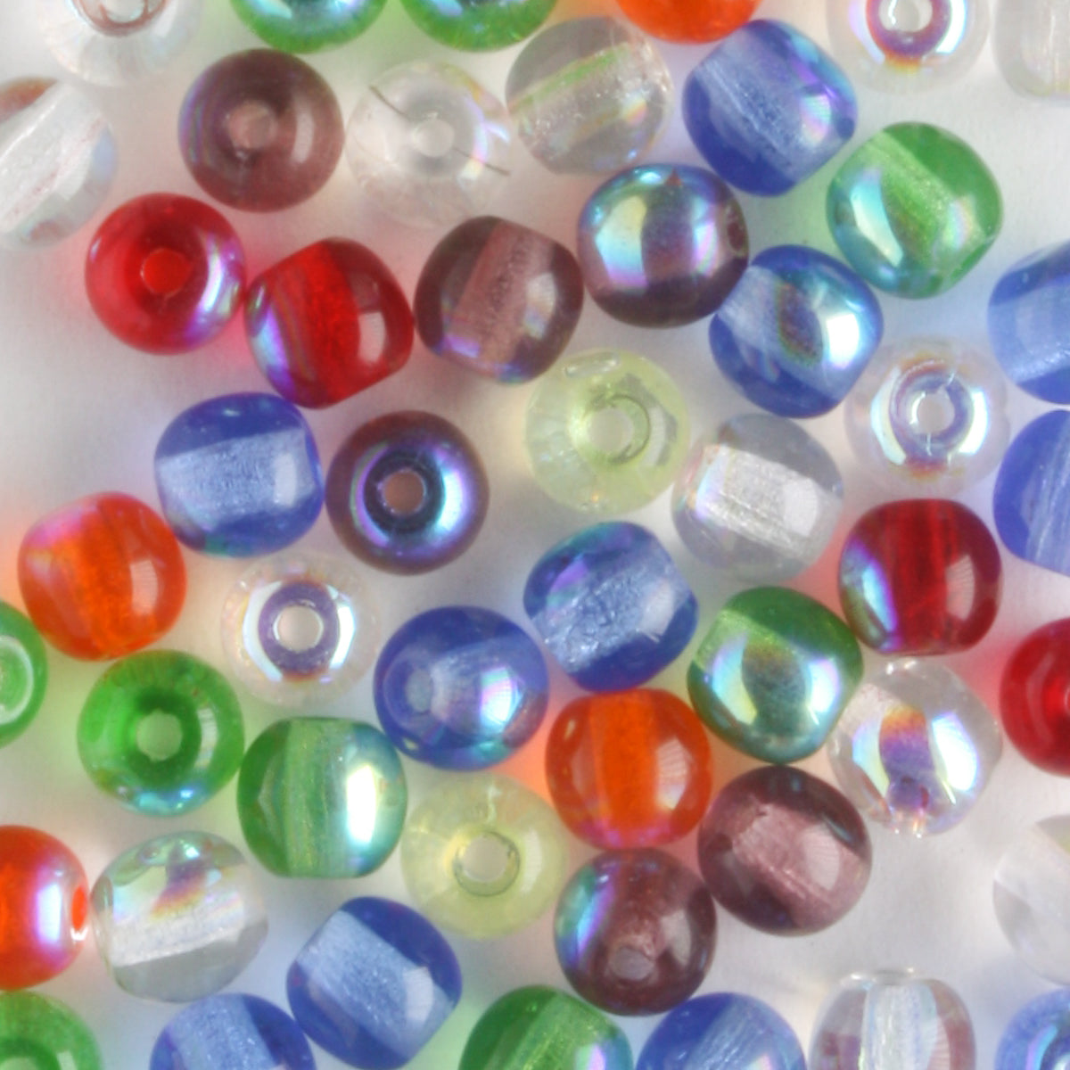 4mm Druk Rainbow Mix - 100 beads