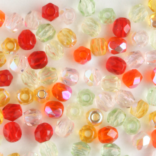 3mm Round Fire Polish Tango Mix - 100 beads