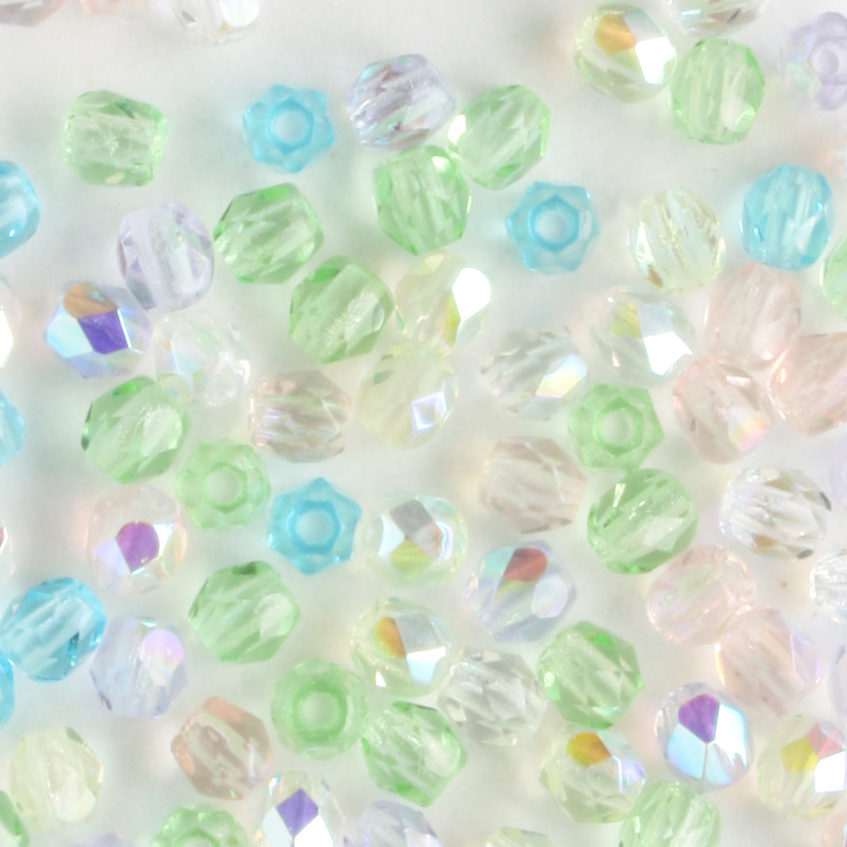 3mm Round Fire Polish Spring Flowers Mix - 100 beads