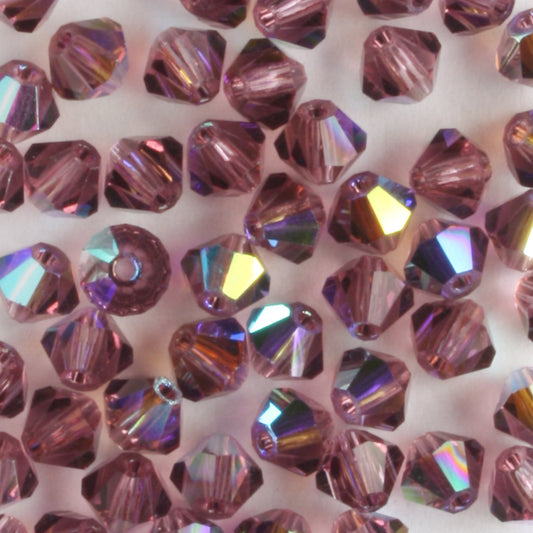 4mm Bicone Amethyst AB - 48 beads