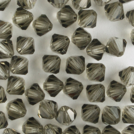 4mm Bicone Black Diamond - 48 beads