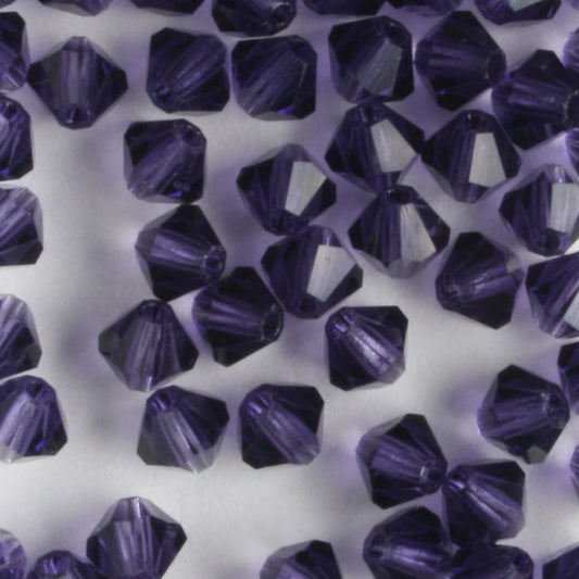 4mm Bicone Deep Tanzanite - 144 beads - 3 packages