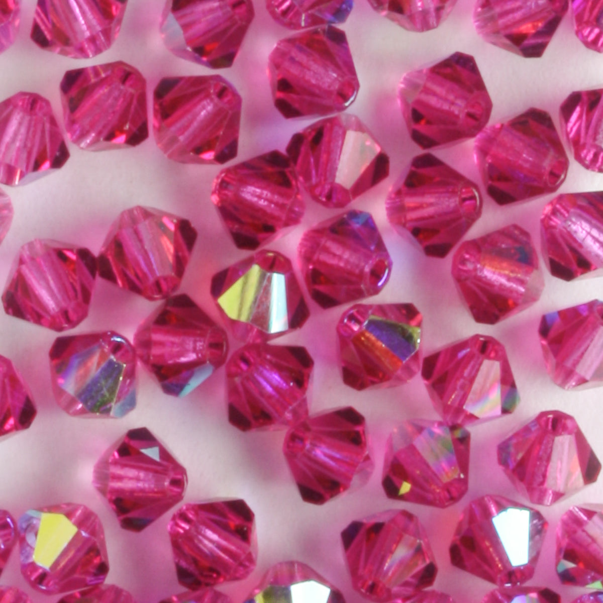 4mm Bicone Fuchsia AB - 48 beads