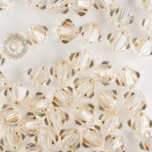 4mm Bicone Crystal Honey - 48 beads