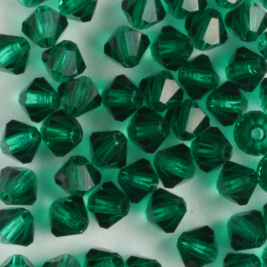 4mm Bicone Emerald - 48 beads