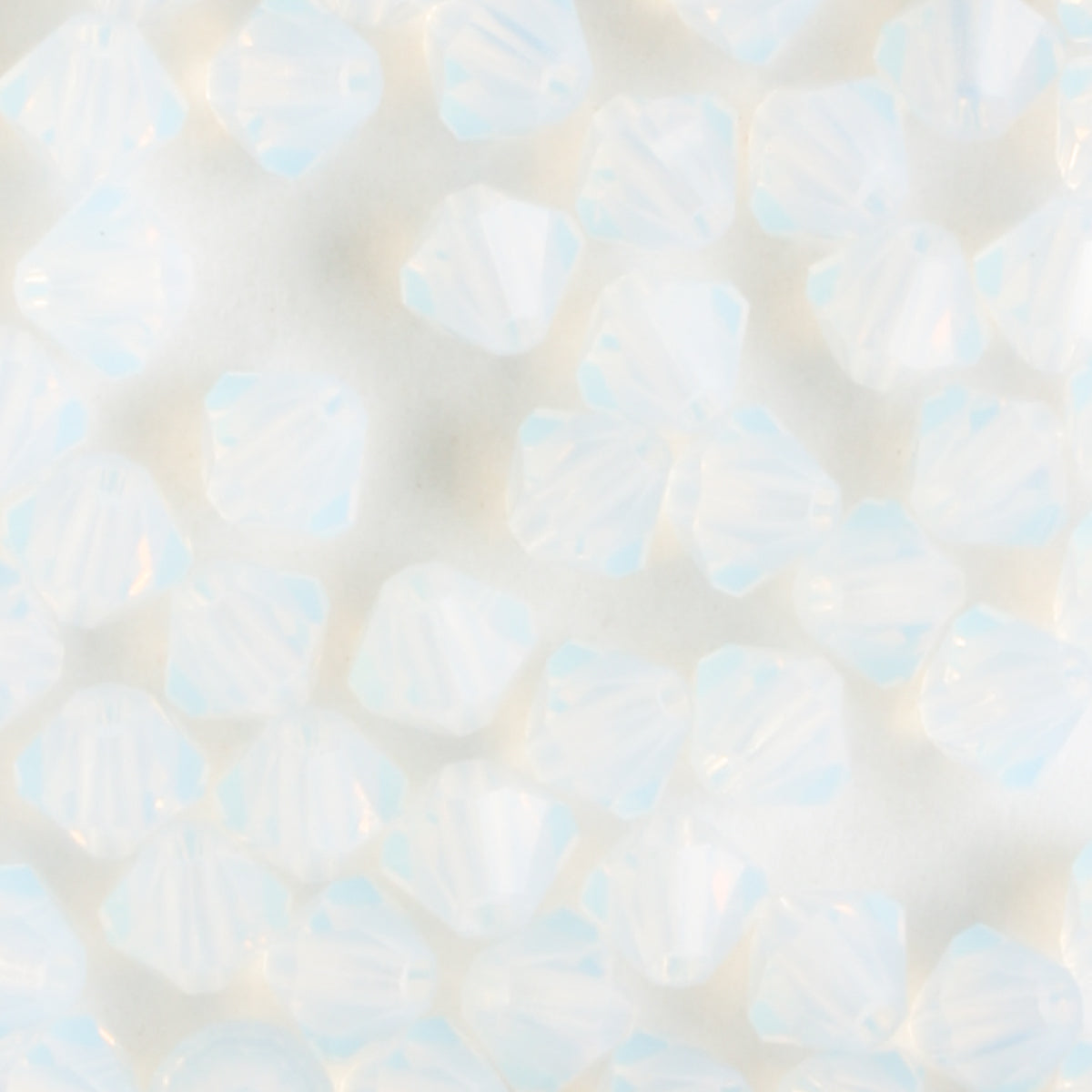 4mm Bicone White Opal - 48 beads