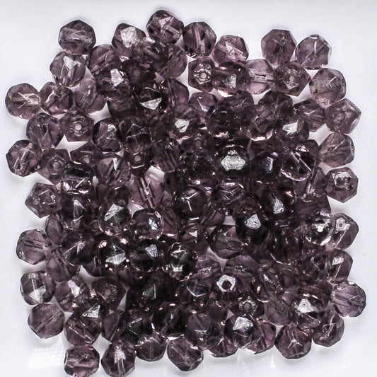 5mm Cut Glass Purple - 100 beads