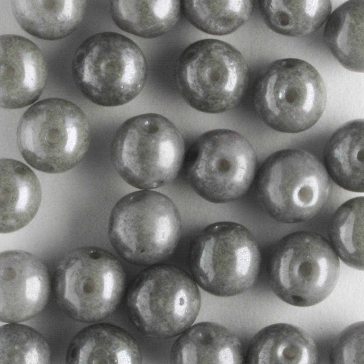Rounduo White Gray Luster - 50 beads