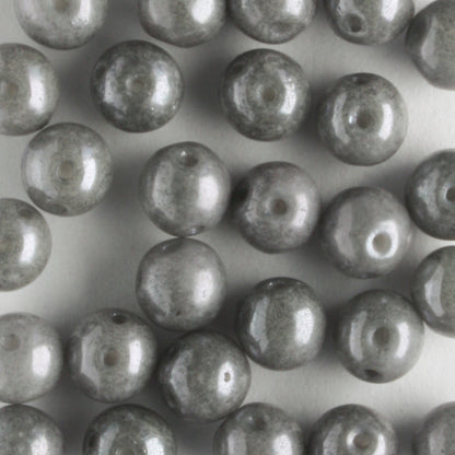 Rounduo White Gray Luster - 50 beads