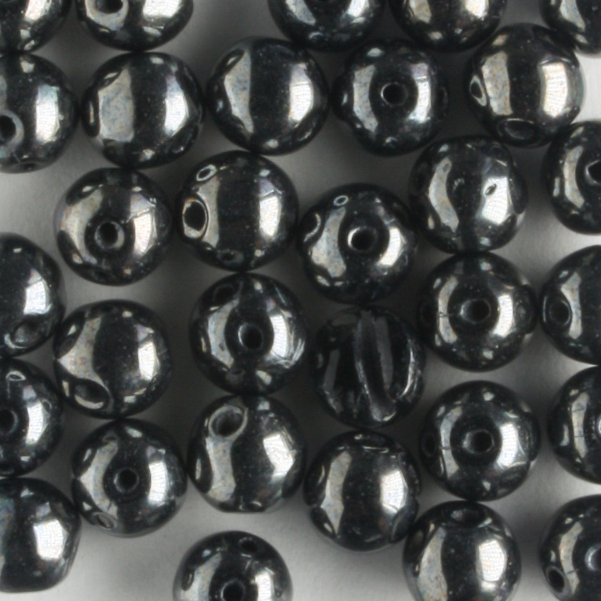 Rounduo Jet Hematite - 50 beads