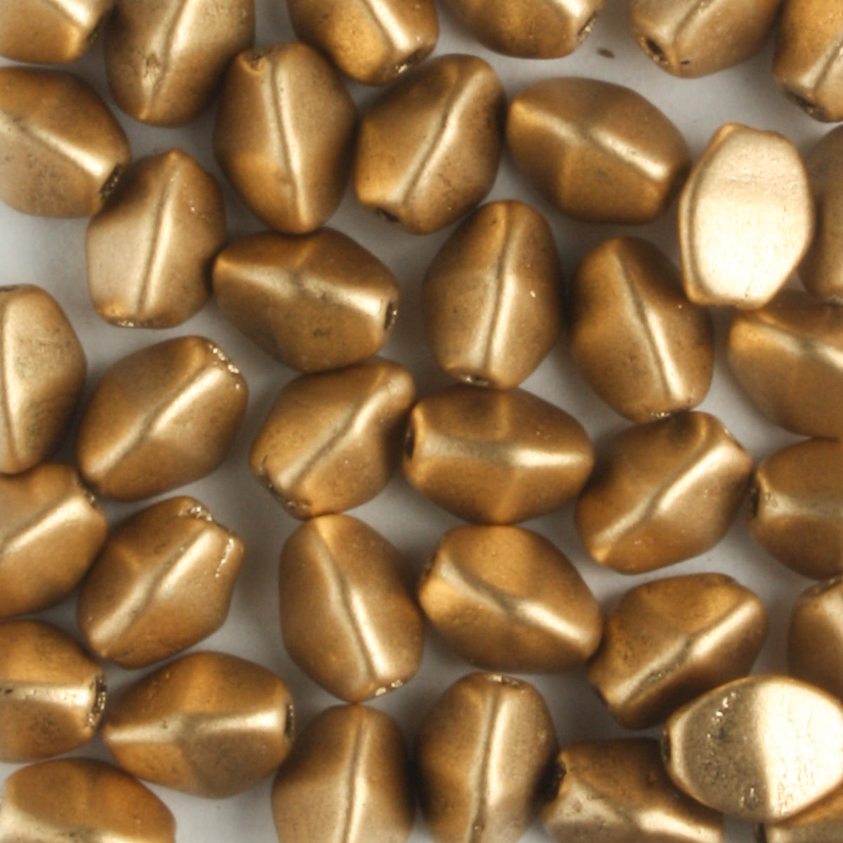 Pinch Bead Metallic Flax - 100 beads
