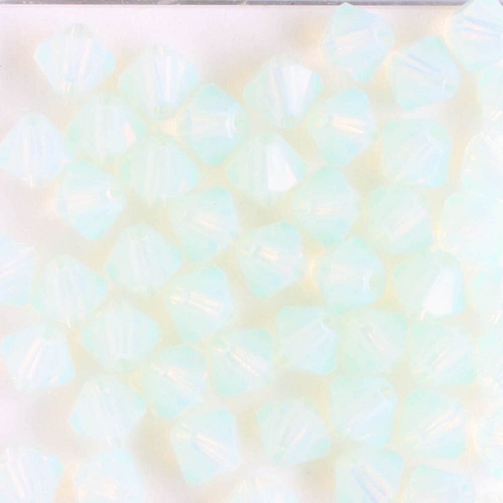 4mm Bicone Chrysolite Opal - 48 beads