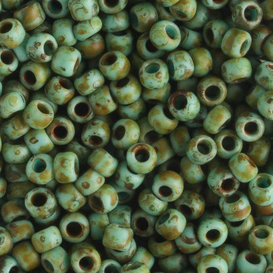 8/0 Hybrid Turquoise Frost Picasso - 10 grams
