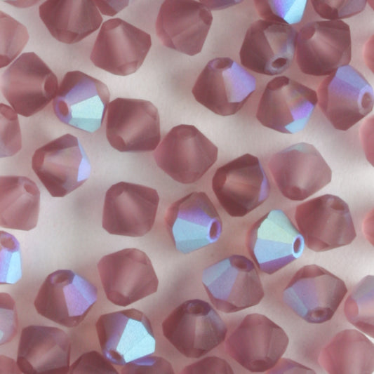 4mm Bicone Amethyst AB Matte - 48 beads