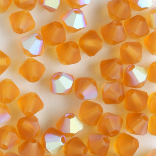 4mm Bicone Topaz AB Matte - 48 beads