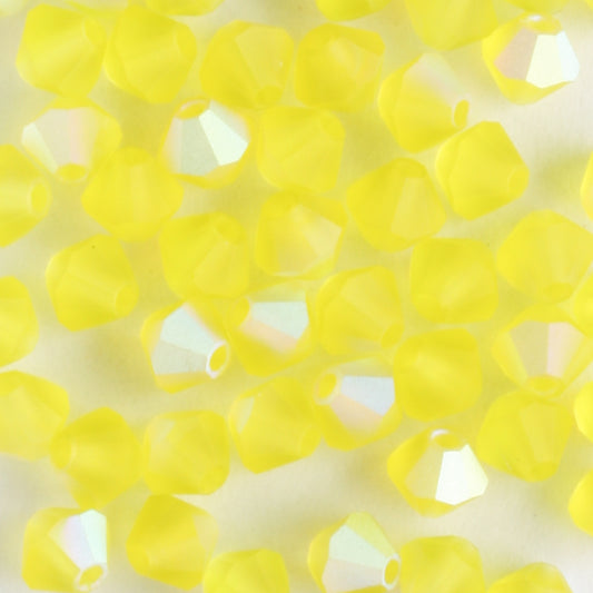 4mm Bicone Citrine AB Matte - 48 beads
