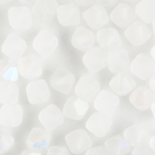 4mm Bicone Crystal AB Matte - 48 beads
