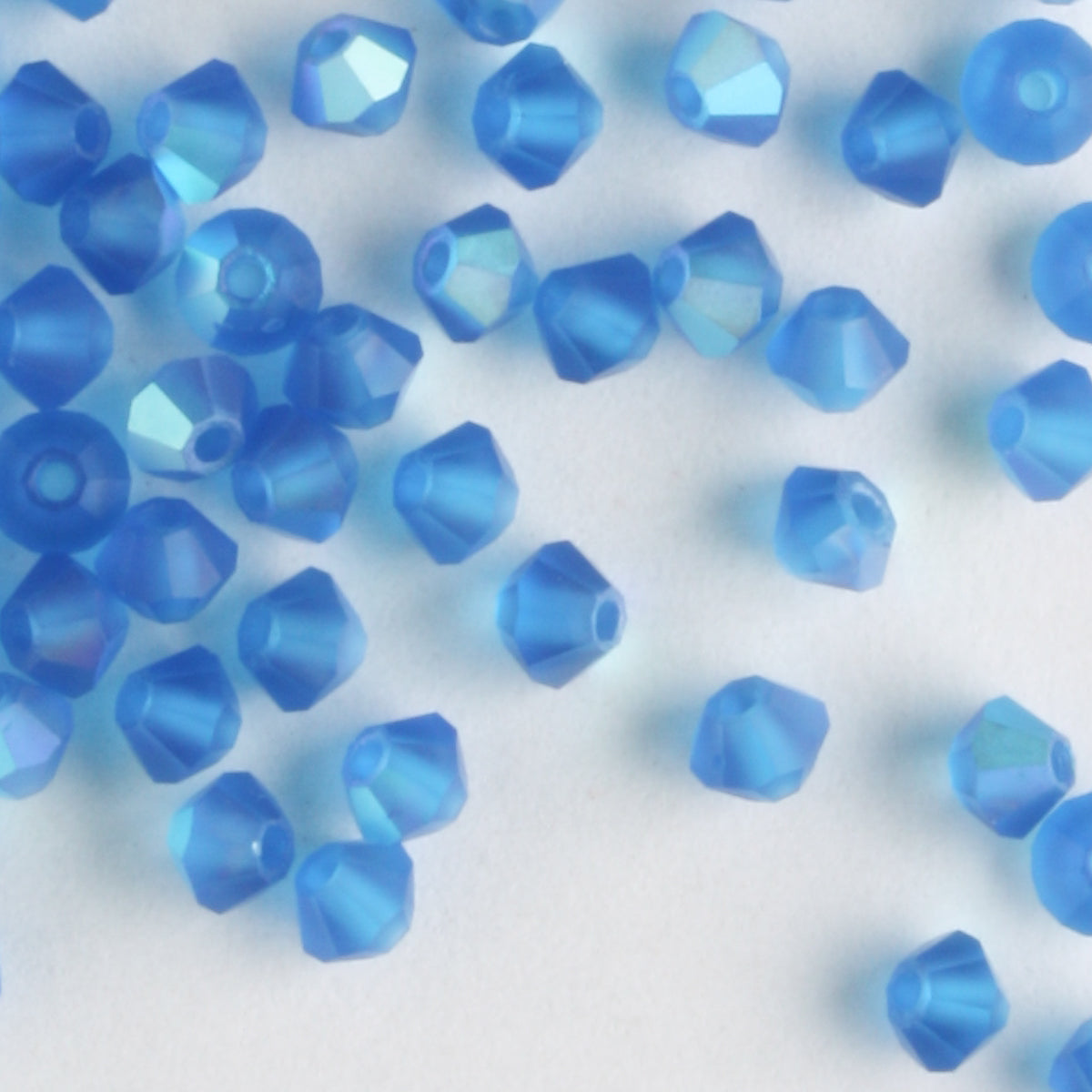 3mm Bicone Capri Blue AB Matte - 48 beads