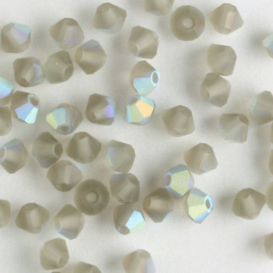 3mm Bicone Black Diamond AB Matte - 48 beads