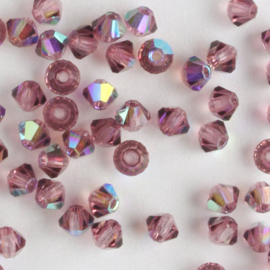 3mm Bicone Amethyst AB - 48 beads