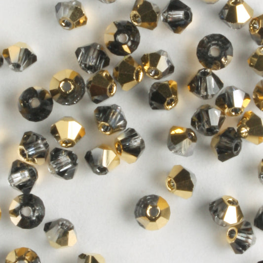 3mm Bicone Crystal Aurum Half - 48 beads