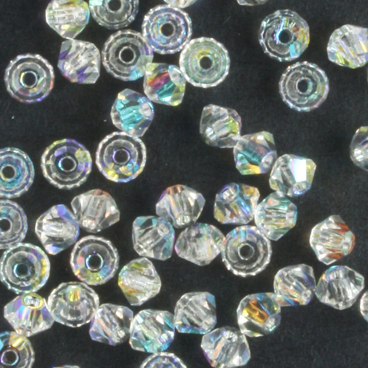 3mm Bicone Crystal AB - 48 beads