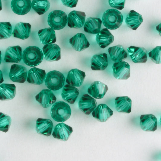 3mm Bicone Emerald - 48 beads